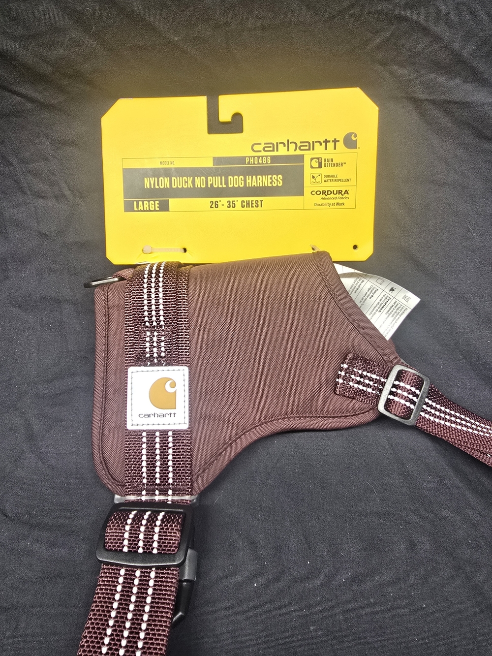 Carhartt Maroon Nylon No-Pull Dog Harness with Reflective Stitching